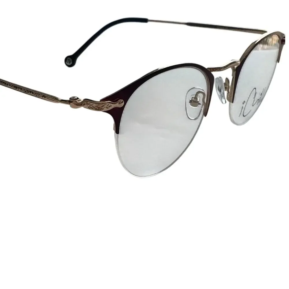 NWOT I Chiil red and gold half frame eye glasses
